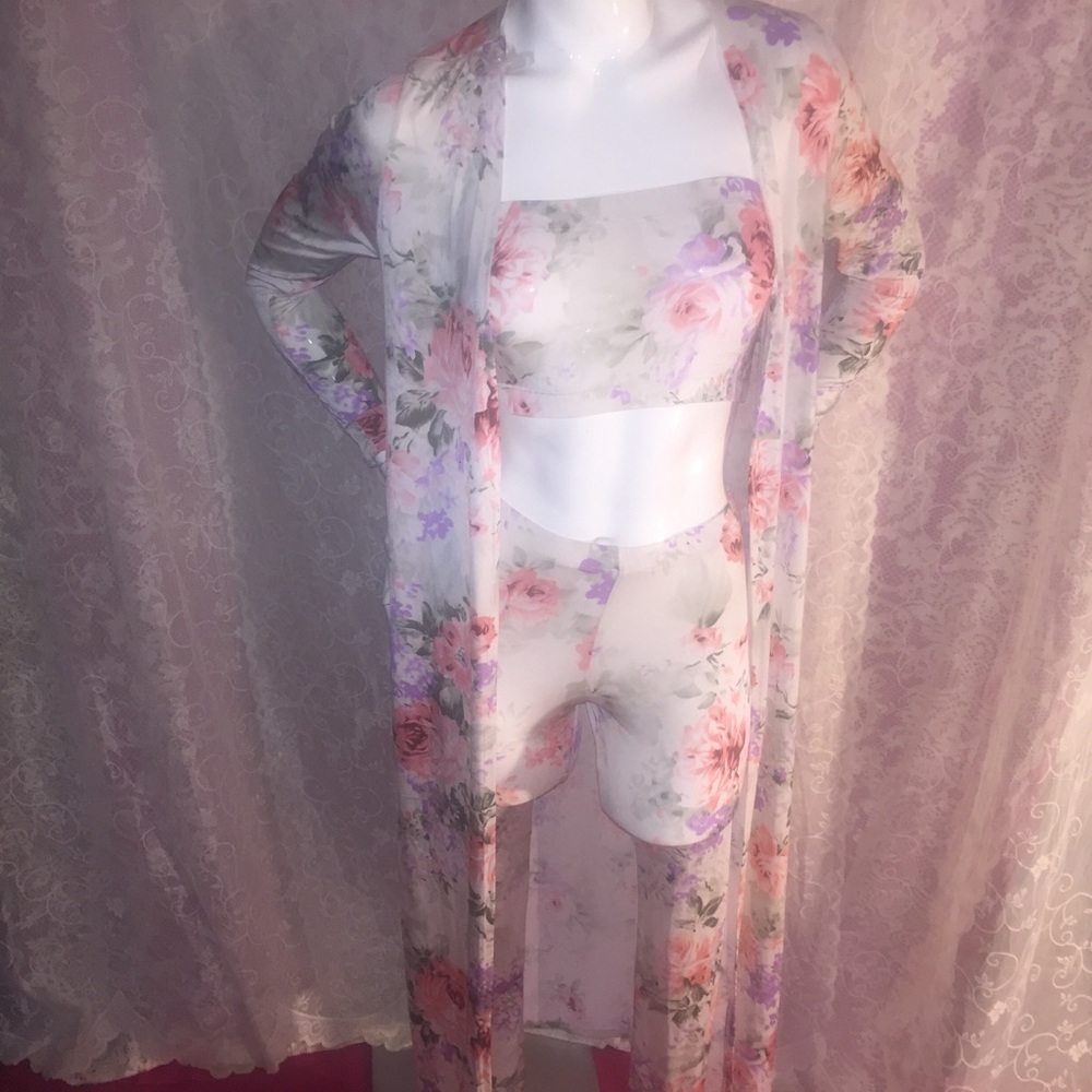 Floral 3 piece leggings set